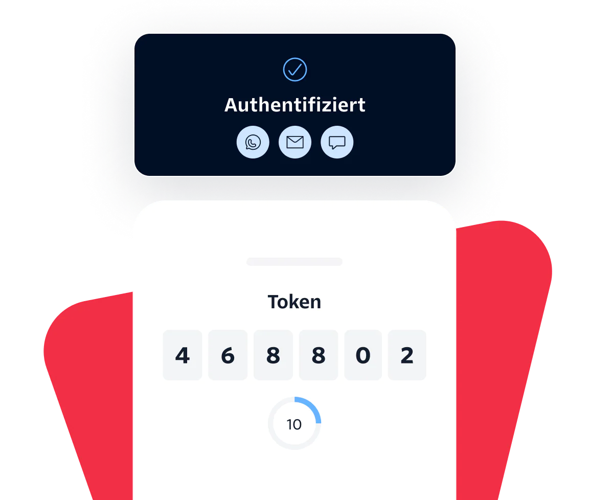Screen showing authenticated status with a token input field for two-factor authentication.