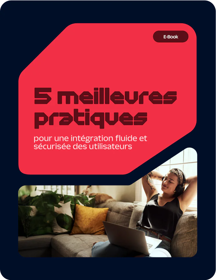E-Book cover with title 5 Best Practices for Seamless & Secure User Onboarding on a red background