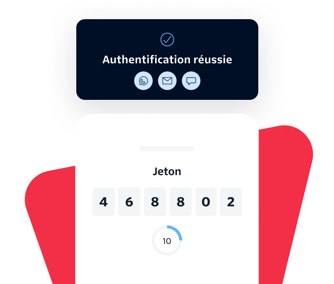 Screen showing authenticated status with a token input field for two-factor authentication.