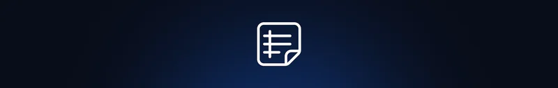 White icon of a document with chart lines on a dark blue gradient background.