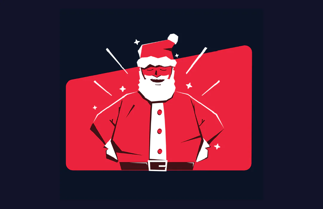 Illustration of Santa Claus next to text about Twilio enabling real-time calls for NORAD's Santa tracking.