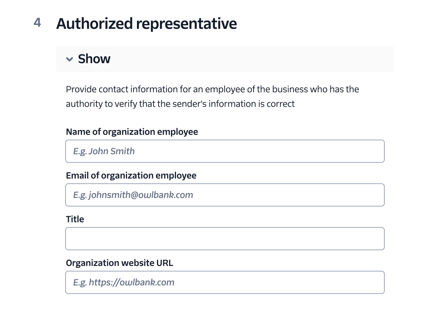 Naming an authorized representative of your brand for Twilio RCS