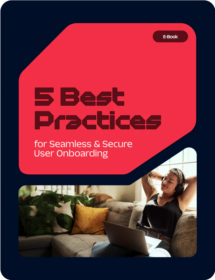 E-Book cover with title 5 Best Practices for Seamless & Secure User Onboarding on a red background