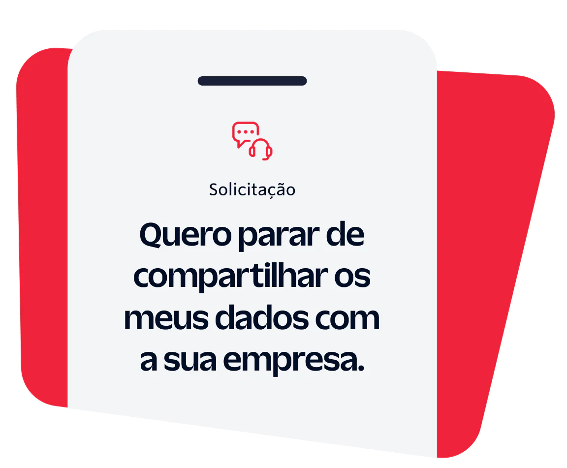 Notice to stop sharing personal data with the company.